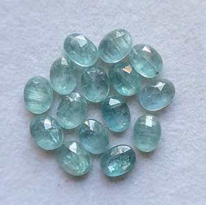 Cianita Acuática, Corte Rosa, Ovalada, Parte Posterior Plana, Lote de 15 Piezas, Piedras de Cristal Naturales para Fabricación de Joyas y Manualidades - Product Image 6