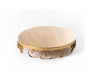 Support à gâteau en bois et en fer de qualité supérieure, conçu pour une présentation élégante des gâteaux et la décoration de table - Product Image 3