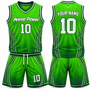 ชุดเสื้อบาสเก็ตบอล Prime Power แบบสั่งทำพิเศษ ระบายเหงื่อได้ดี 10 ระดับ สำหรับผู้ใหญ่ ทั้งชายและหญิง ดีไซน์สีเขียวขาว - Product Image 1