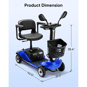Scooter Elettrico Pieghevole Compatto a 4 Ruote con Cestino e Luce per Viaggi, Facile Mobilità per Disabili - Product Image 3