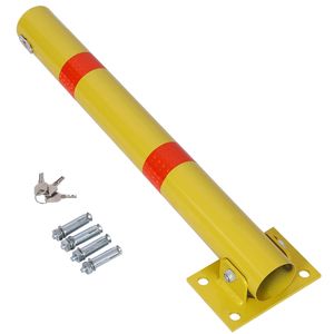 Giallo dissuasore di parcheggio con serratura a casa Garage Street decoro per auto posti di protezione palo barriera al traffico - Product Image 2