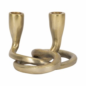 Portavelas de Metal Duradero con Diseño de Doble Espiral para Decoración del Hogar - Product Image 1