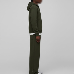 Survêtement décontracté à capuche 2 pièces de haute qualité, sur mesure, couleur unie, fermeture éclair, 100% polyester, pour l'automne - Product Image 6