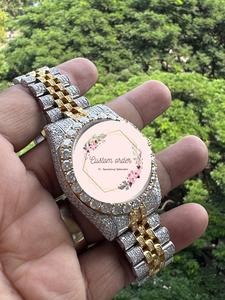 Montre Hip Hop automatique en moissanite fabriquée à la main pour hommes, boîtier en acier inoxydable, mouvement mécanique, montre analogique pour cadeau - Product Image 6