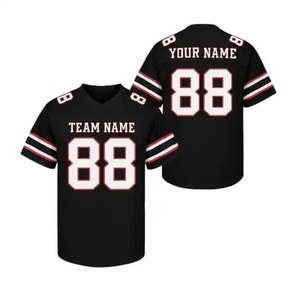 Custom Sublimation American Football Jersey V Neck Quick Dry Polyester Unisex Team Sports Shirt with Name and Number - Product Image 3