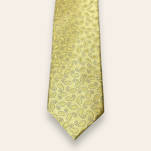 Corbata de Seda 100% con Diseño Paisley Amarillo para Hombre |   Corbata de Diseño Ecológica y Tejida de Primera Calidad para Negocios, Eventos Formales, Bodas y Fiestas de Lujo - Product Image 3