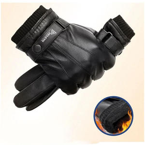 Gants en cuir de mouton véritable pour hommes, respirants, doublure en fausse fourrure, écran tactile, chauds pour l'automne et l'hiver - Product Image 6