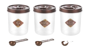 Conteneur en plastique pour thé, café, sucre, lot de 3 pièces - Product Image 3