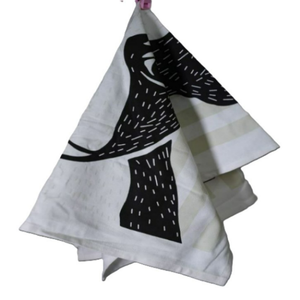 Serviette de cuisine carrée en coton pur tissé, motif nid d'abeille, séchage rapide, design gaufré avec crochet, facile à nettoyer, motif rayé, vente en gros - Product Image 4