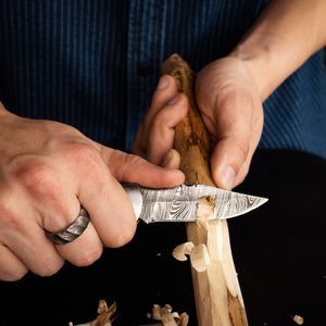 Factory Direct Wholesale Damascus Steel Drop Point Hunting <b>Knife</b> With Wooden <b>Handle</b> Foldable Pocket <b>Knife</b> OEM Customizable - Product Image 4