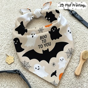 Achat en gros OEM Personnalisé Foulard Bandana en Soie Satinée Thème Halloween Imprimé Double Face Citrouille Crâne pour Fêtes et Célébrations - Product Image 1