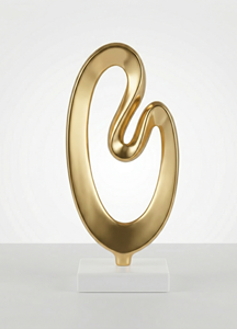 ประติมากรรมทองคำนามธรรมสมัยใหม่ งานแฮนด์เมดจากโลหะตีลาย รูปทรงวงแหวน สำหรับตกแต่งบ้าน สำนักงาน หรือโต๊ะทำงาน - Product Image 2