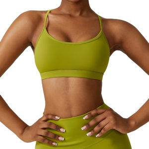 High Quality New Sexy Ribbed Open Back Gym Top Fitness Backless Adjustable <b>Thin</b> <b>Strap</b> Yoga Sports <b>Bra</b> for Women - Product Image 3