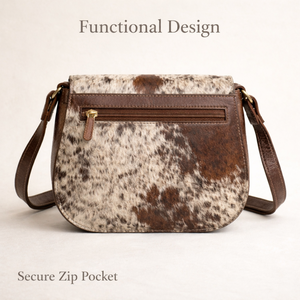 Handcrafted Hair-On Genuine Leather Crossbody Bag | Stylish Cowhide Pattern Shoulder Sling Bag for Women, Durable Designer Purse - Product Image 3