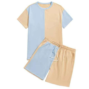 Ensemble de vêtements d'été pour hommes en coton, ensemble 2 pièces short et t-shirt pour hommes, 100 % coton, ensembles d'été pour hommes - Product Image 3