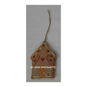 เครื่องประดับต้นคริสต์มาสรูปทรงมะม่วง ปักดิ้นทองแบบใหม่ วัสดุผ้า สีเหลือง ใช้สำหรับตกแต่งเทศกาล - Product Image 5