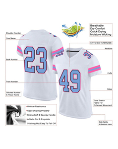 Plus Size High Quality Custom Made American Football Jerseys for Men's 100% Polyester Mesh Digital Printing V-<b>neck</b> Front Low MOQ - Product Image 6