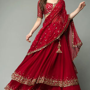 Lehenga Georgette Premium de Boutique India, Lehenga de Diseñador Estilo Bollywood, para Fiestas y Bodas, el Más Vendido, Prenda Festiva Moderna para Mujer - Product Image 1