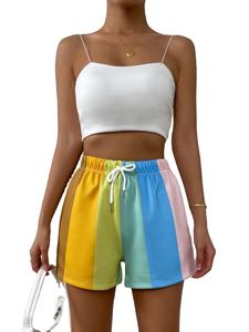 Pantalones cortos de sudor sublimados para mujer, ropa de calle, pantalones cortos de cintura a la moda, ropa informal Multicolor, pantalones cortos de verano al por mayor 2026 - Product Image 2