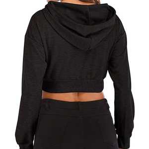 Sudadera Corta con Capucha de Manga Larga para Mujer, Color Sólido, Venta al por Mayor |   Sudadera Corta con Capucha, Hermosa y Elegante, a Bajo Precio - Product Image 3