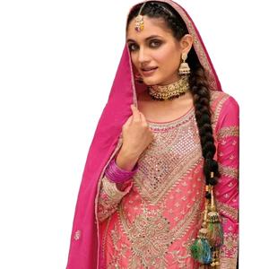 ชุดเดรสผ้าไหม georgette ชุดซาลวอร์แบบไม่เย็บปักลายสไตล์อินเดียและปากีสถานสำหรับผู้หญิงดีไซน์ทันสมัยแบบลำลอง - Product Image 1