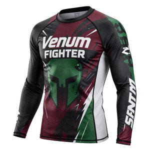 เสื้อรัดกล้ามเนื้อ Venum Fighter แขนยาว พิมพ์ลายแบบ Sublimation สำหรับผู้ชาย แห้งเร็ว ผลิตจากโพลีเอสเตอร์ 100% ราคาขายส่ง - Product Image 3