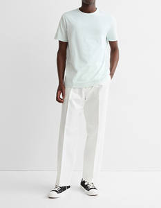 Camisetas casuales de manga corta para hombre, 200 g/m², lyocell, estilo urbano, estampado, técnica de teñido con hilo, camiseta lisa - Product Image 1