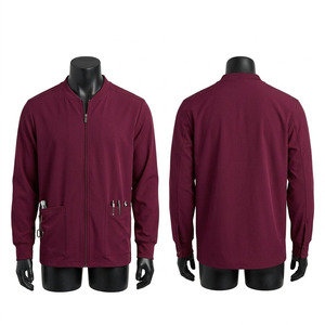 Chaqueta Médica Unisex Premium Negra de Poliéster y Spandex Hardson 200 GSM Borgoña con Logotipo Personalizado Bordado - Product Image 1