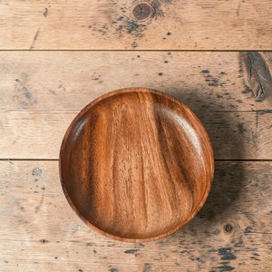 Plato de Madera de Acacia Hecho a Mano, Plato Rústico de Madera para Servir y Comer - Product Image 6