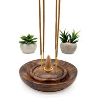 Support de brûleur d'encens suspendu en bois d'acacia de luxe moderne, écologique, durable, décoratif, pour aromathérapie, le meilleur cadeau Orion