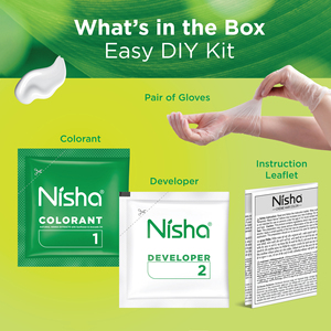 Nisha สีผมครีมสำหรับผู้หญิงติดทนนาน100% สีเทาสีบลอนด์ทอง20กรัม + 20มล. - Product Image 3