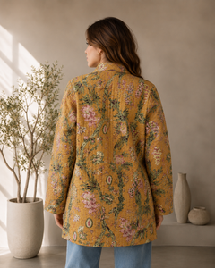Chaqueta Kantha Hecha a Mano al por Mayor para Mujer, Chaqueta Reversible Acolchada de Algodón con Estampado de Bloques, Moda Sostenible, Ropa de Abrigo de Invierno - Product Image 2