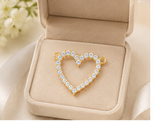 Women's 10K <b>Solid</b> <b>Gold</b> Custom Iced Open Heart Lab Grown Diamond <b>Pendant</b> Perfect Wedding Anniversary Gift Fine Jewelry Necklaces - Product Image 5