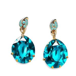 ต่างหูเงินสเตอริงแข็งแบบ925อัญมณีทรงรีทันสมัยสำหรับชุดแต่งงานของผู้หญิง - Product Image 1