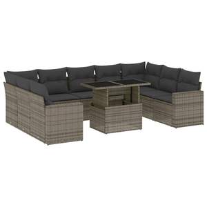 Conjunto de Sofás de Jardín de Ratán PE Gris Oscuro Modular Grande, Cómodo y Elegante - Product Image 2