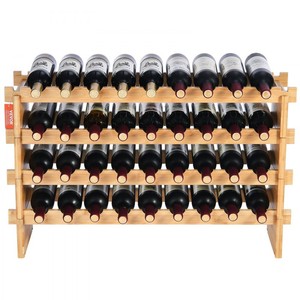 Rustic <b>Bamboo</b> Wine Rack 4 Bottle Capacity Eco-Friendly Wooden Wine Holder for Kitchen Counter Dining <b>Table</b> Home Decor - Product Image 3