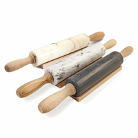Rouleau à pâtisserie exclusif en marbre blanc et gris anthracite, idéal pour la pâtisserie personnalisée, ustensile de cuisine en promotion.