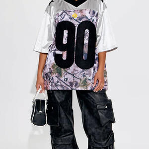 Maillot de football américain grande taille imprimé camouflage à manches courtes pour streetwear, vente en gros OEM sous marque privée pour les acheteurs américains - Product Image 5