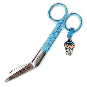 Tijeras Médicas para Vendajes, Manuales, de Acero Inoxidable, Diseño Personalizado, Llavero Distintivo Azul, Herramienta de Seguridad Compacta para Viajes y Emergencias - Product Image 1