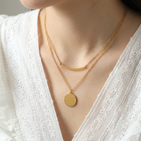 Collier en acier inoxydable plaqué or tendance coréen Collier en zircon avec pendentif symbole personnalisé Colliers de mode tendance