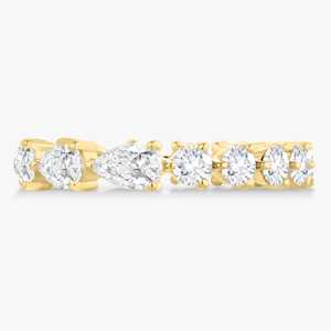 Custom 2.6ct 14k Gold Mix Pear Round Lab Grown Diamond Full Eternity Wedding Band <b>Ring</b> Bridal Stacking Manufacture Factory - Product Image 1