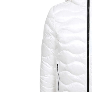 <b>Men's</b> <b>White</b> Hooded Canvas Puffer Jacket Breathable Outdoor Winter <b>Coat</b> Polyester Filled Windproof Casual Zipper Front Logo - Product Image 4