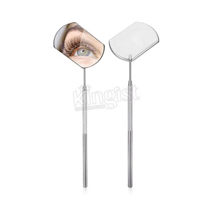 Custom Private Label Square Stainless Steel Eyelash Extension <b>Mirror</b> Individual Packaged False Eyelash Makeup Tool Tweezers - Product Image 1