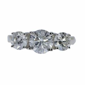3.40 CT 3 Stone Lab Grown <b>Diamond</b> <b>Ring</b> in 18K Gold Plated | IGI Certified Luxury Engagement <b>Ring</b> | Bridal Jewelry Filled Stones - Product Image 4