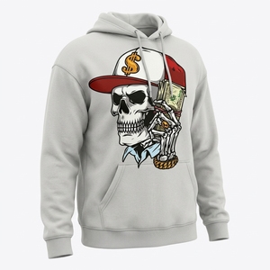 Sweat à capuche unisexe coupe classique en molleton polyester/coton écologique avec fermeture éclair, motif personnalisé, style urbain, séchage rapide, collection printemps - Product Image 1