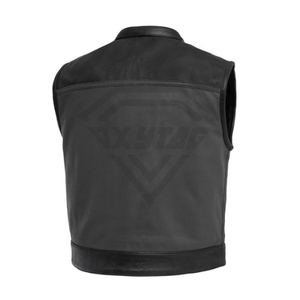 Gilet de moto en cuir véritable premium pour homme, marron vieilli, style motard, sans manches, pour club, personnalisable, fabricant OEM - Product Image 3