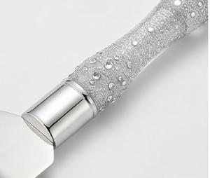 Elegant Cake Knife <b>Set</b> With Sparkling Handles Stainless Steel 2 Piece Ideal For Wedding Party Cake Serving And Dining Use - Product Image 2