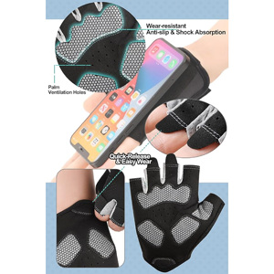 Wholesale Lightweight Anti-Slip Half <b>Finger</b> Gym Fitness Gloves Adjustable Wrist <b>Strap</b> Palm Padding Breathable Mesh Design for - Product Image 2