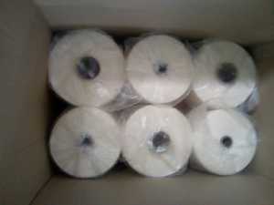 Fil de coton mercerisé Premium Ne 30s/2, écologique, anti-boulochage, anti-bactérien, filé à l'anneau, blanc brut, pour le crochet - Product Image 5