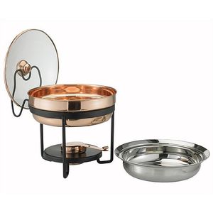 Plat à chafing dish élégant en cuivre avec couvercle décoratif et structure robuste pour la restauration, les restaurants, les hôtels et les banquets - Product Image 3